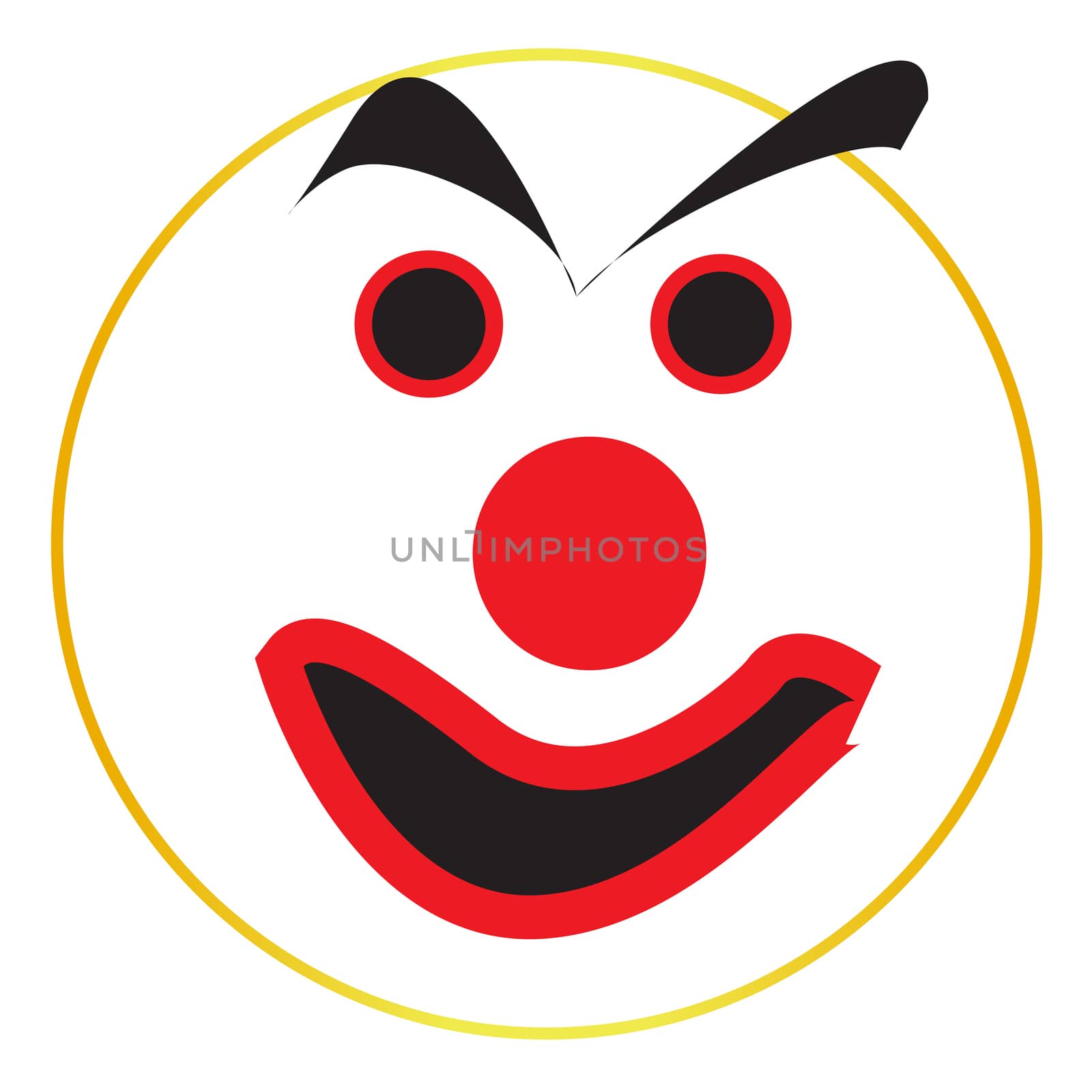 Clown Smile Face Button Isolated by Bigalbaloo