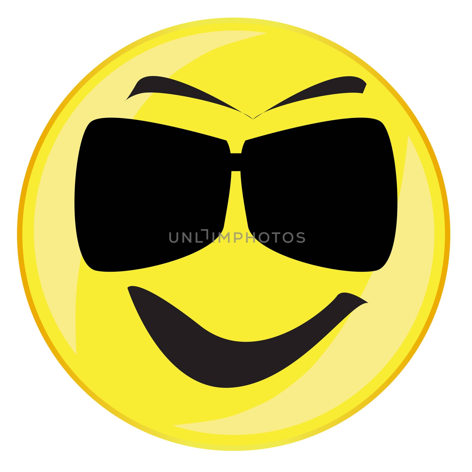 Mister Cool Smile Face Button Isolated by Bigalbaloo