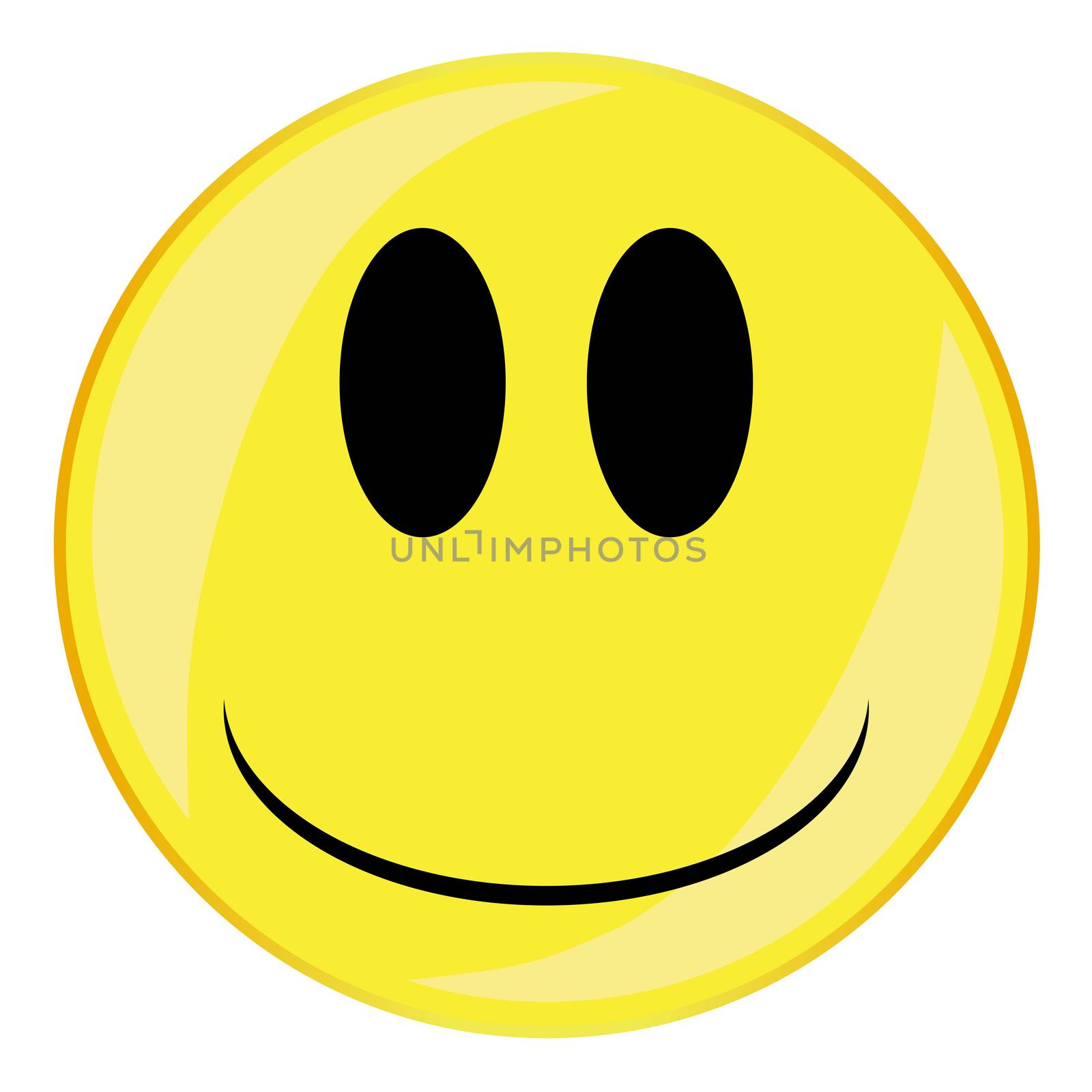 A glum smile face button isolated on a white background