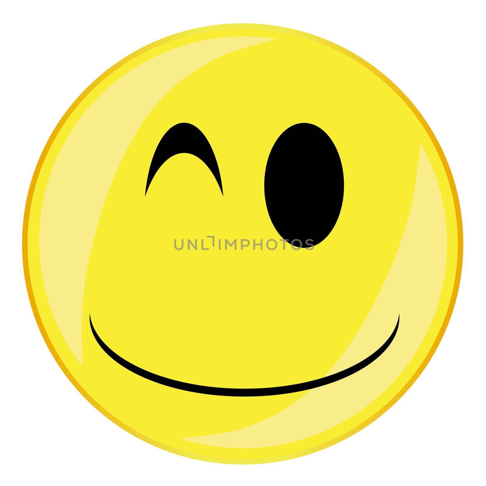 Silly Smile Face Button Isolated by Bigalbaloo