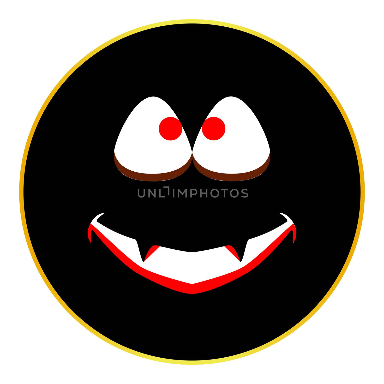 A halloween Jack O Lantern happy smile face button isolated on a white background