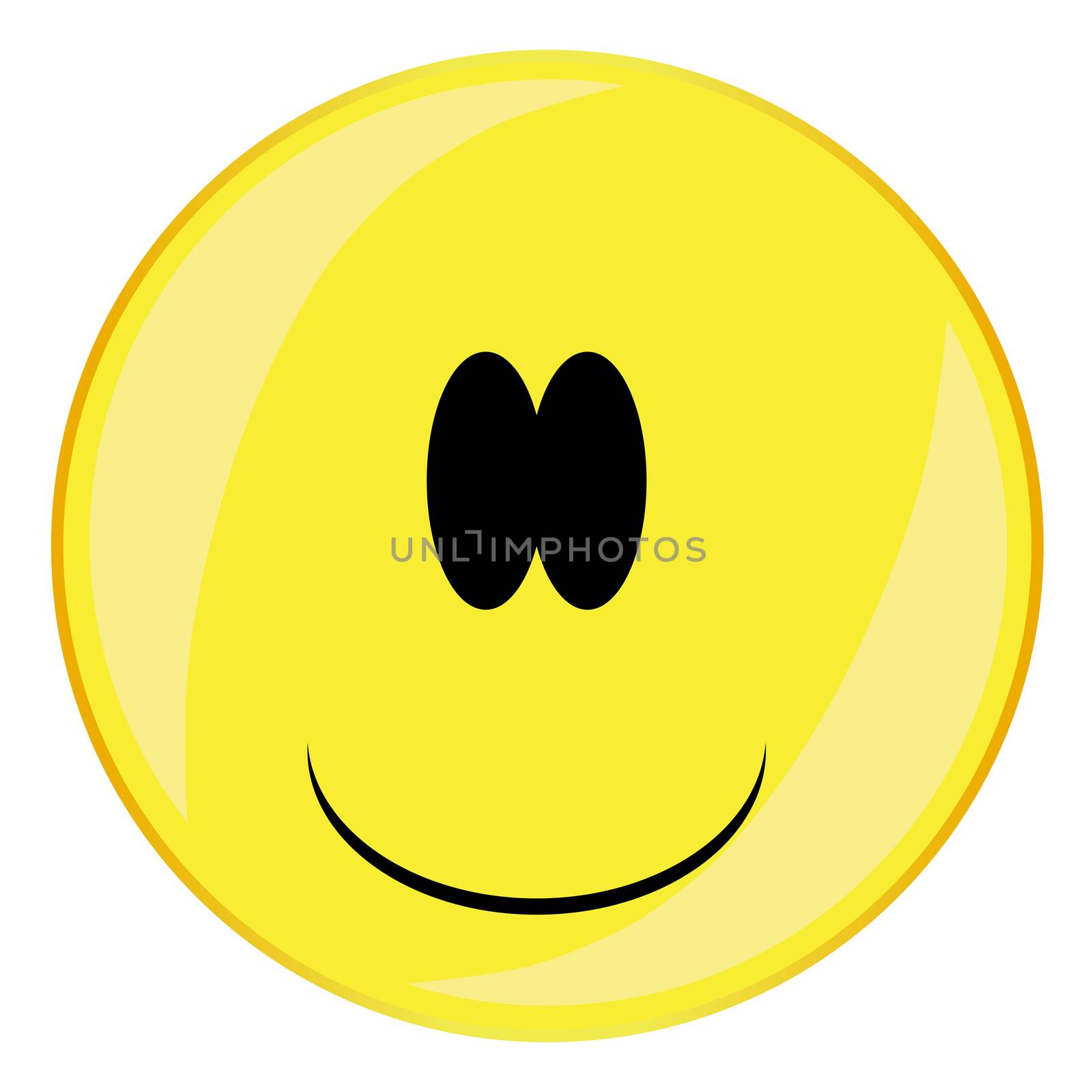 Stupid Smiley Face Button Isolated by Bigalbaloo