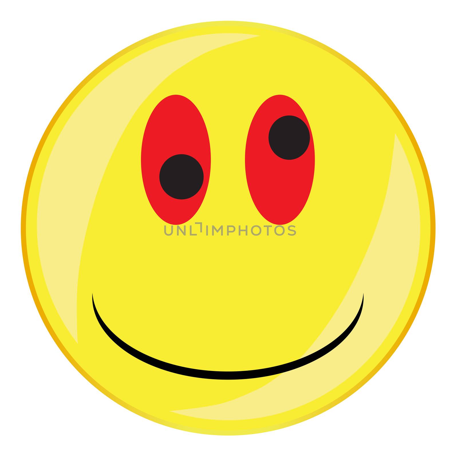 A drunk smile face button isolated on a white background