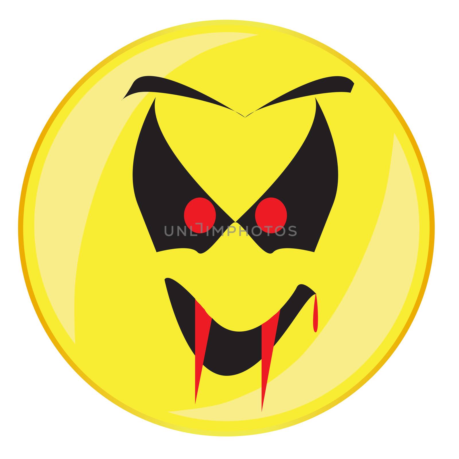 Vampire Smile Face Button Isolated by Bigalbaloo