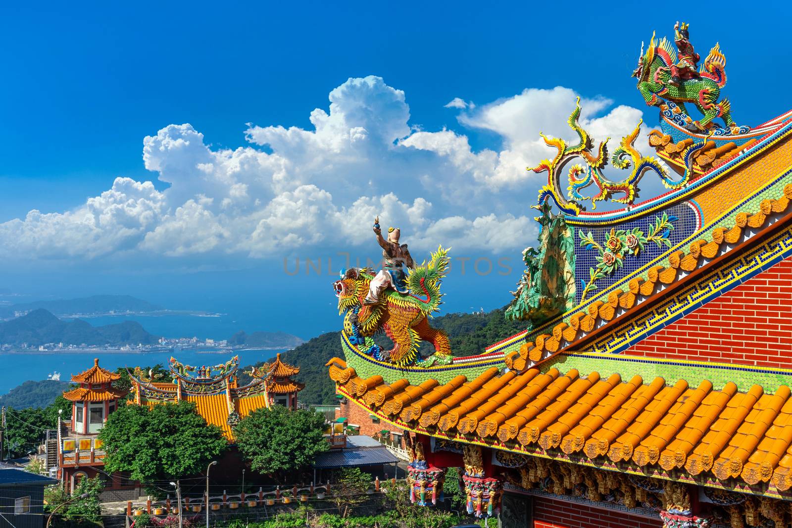 Roof of temple in Jiufen old street, Taiwan by gutarphotoghaphy