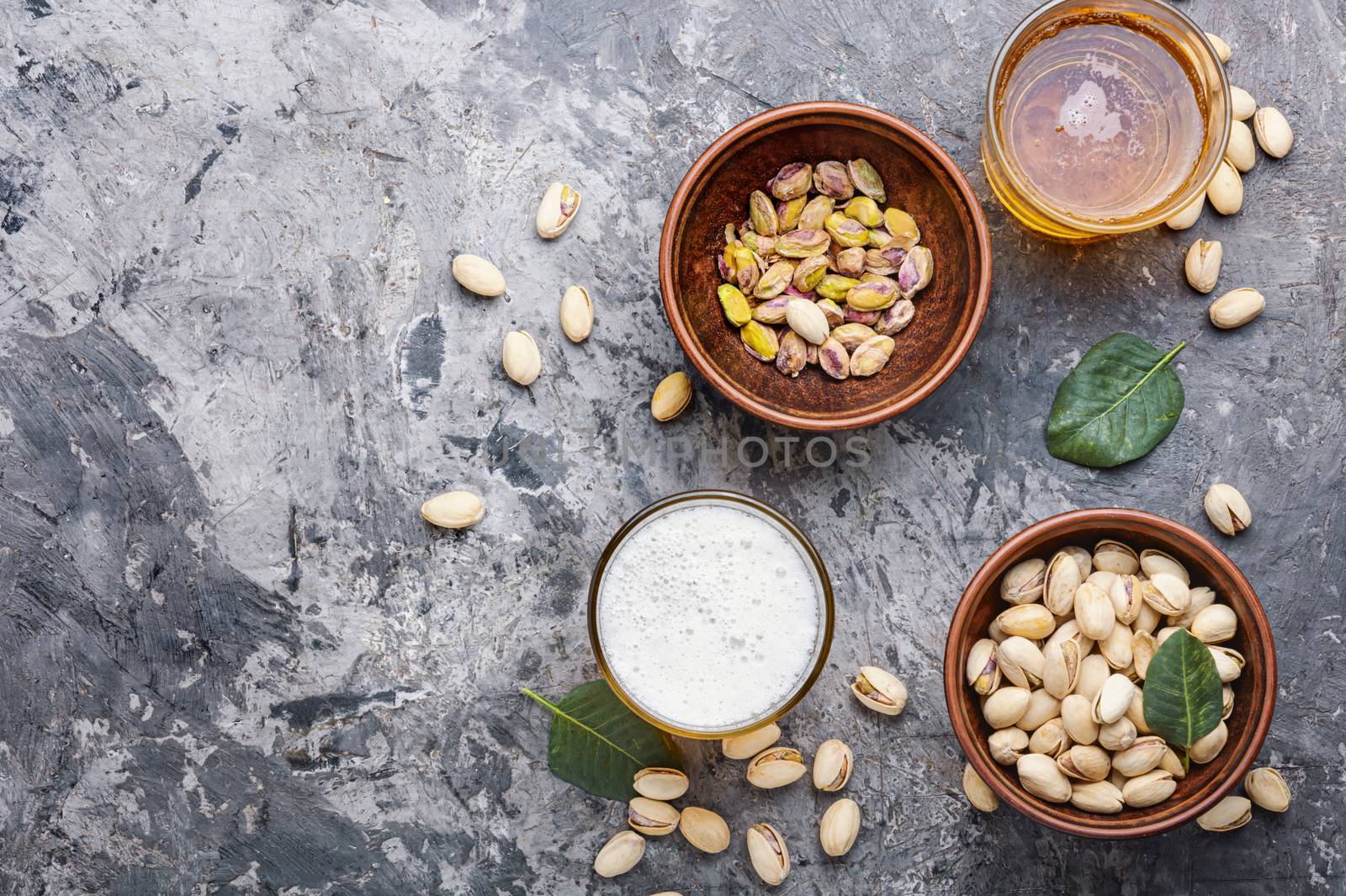 Pistachio nuts,healthy snacks.Salted pistachios for beer.Pistachio nuts in the bowl