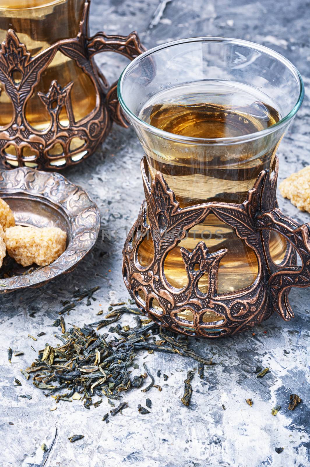 Turkish tea in traditional glass by LMykola