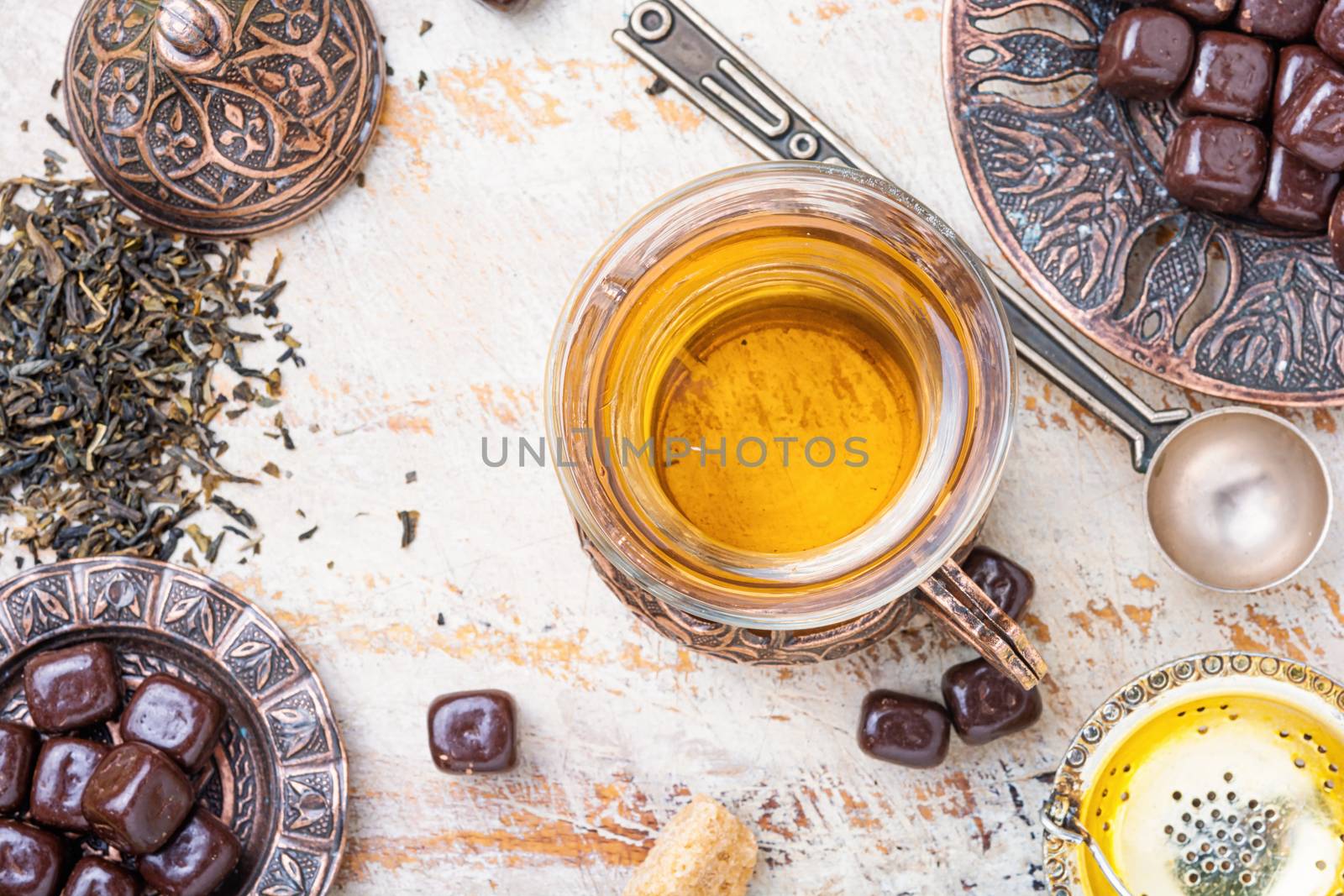 Turkish tea in traditional glass by LMykola