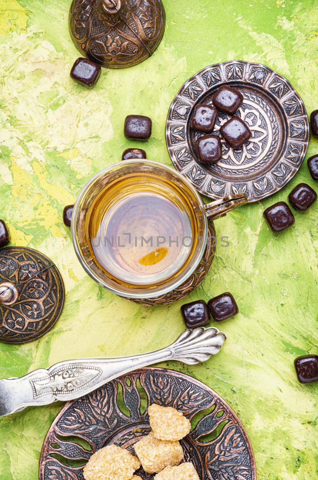 Turkish tea in traditional glass by LMykola