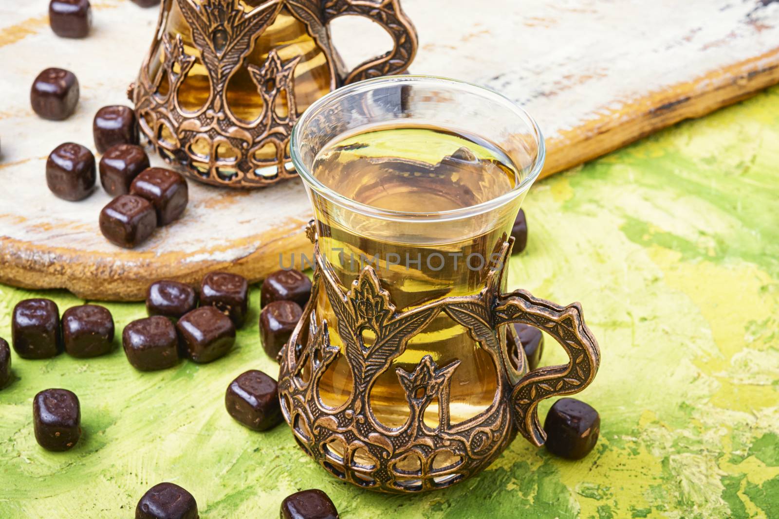 Turkish tea in traditional glass by LMykola