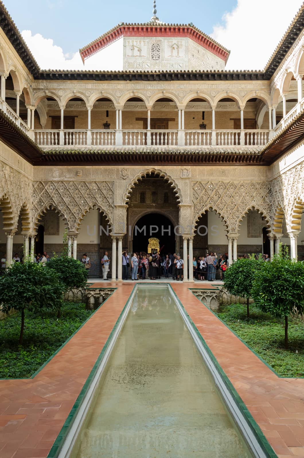 The name, meaning The Courtyard of the Maidens , refers to the legend that the Moors demanded 100 virgins every year as tribute from Christian kingdoms in Iberia. Alcazar of Sevilla, Spain