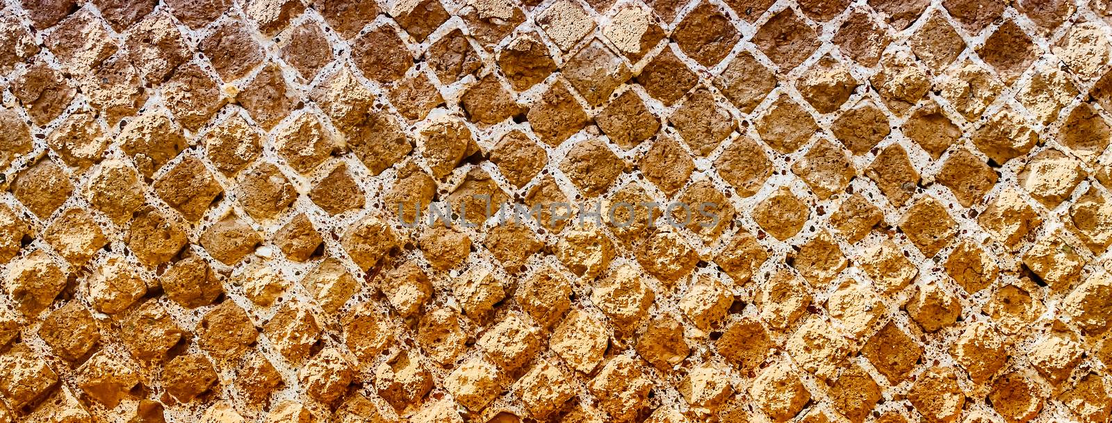 Red Stone Brick Wall Texture with copy space, may use as background