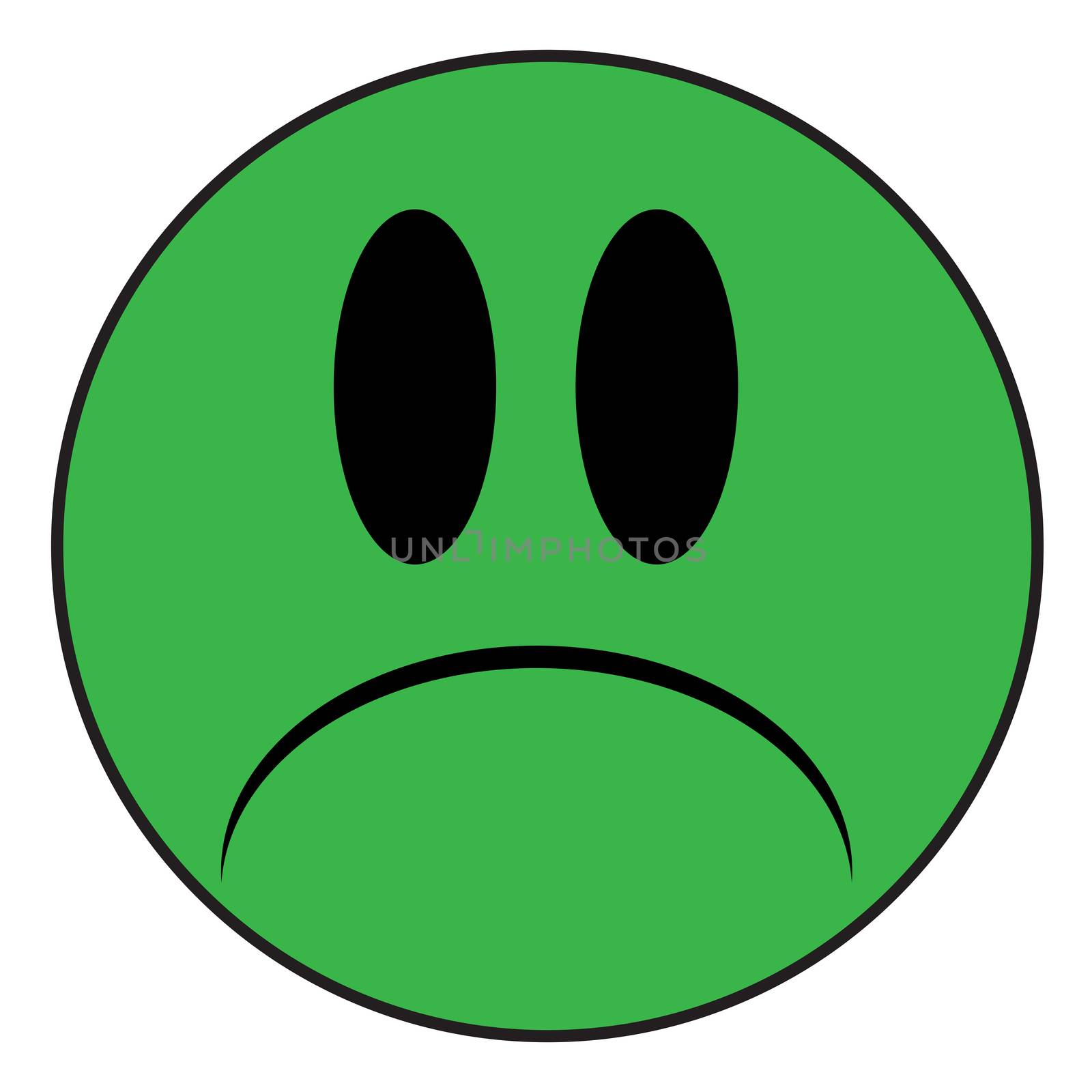 Unhappy Sick Smile Face Button Isolated by Bigalbaloo