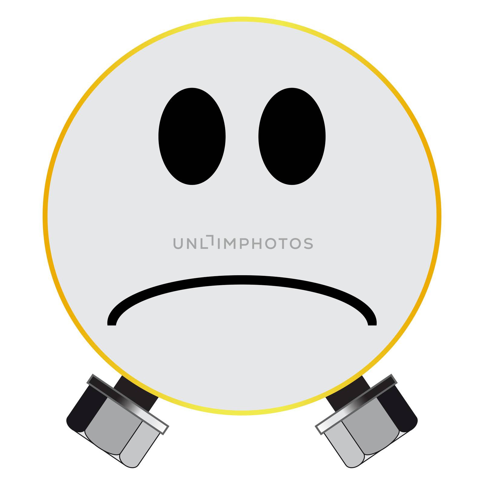 A Frankenstein monster smile face button isolated on a white background