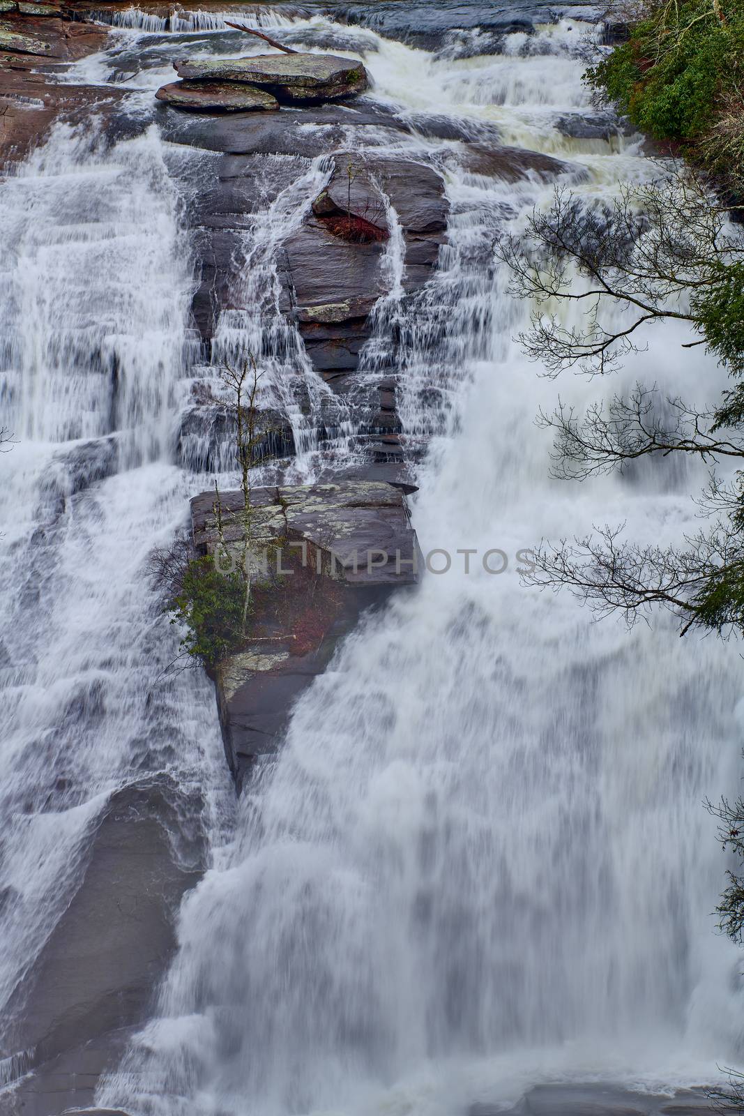 Tight shot of High Falls in the Dupont State Forest,  North Carolina.