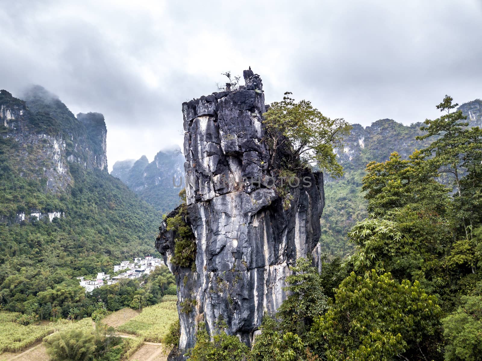 The karst mountains of Chongzuo, Guangxi of China.