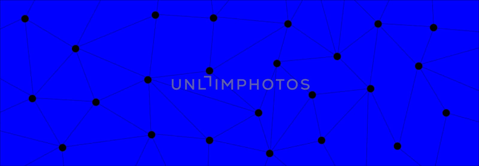 A dark blue background of dots and lines