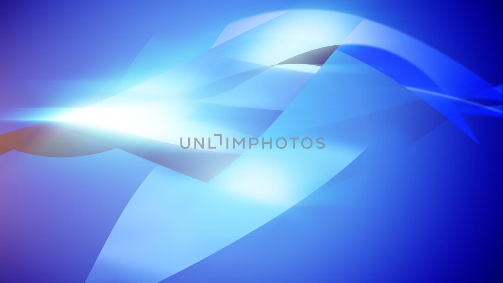 3d illustration with beautiful glowy bended blue line elements on a blue background