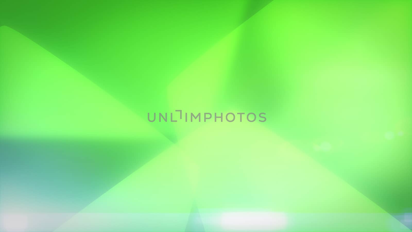 3d illustration of pentagons on the light green background. 