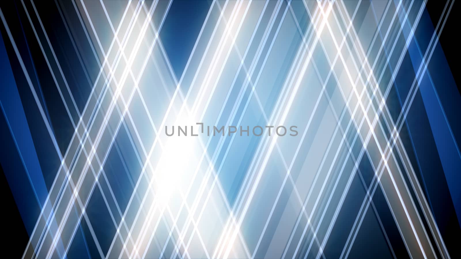 Abstract lines crosses each other on a dark blue background. 3d illustration.