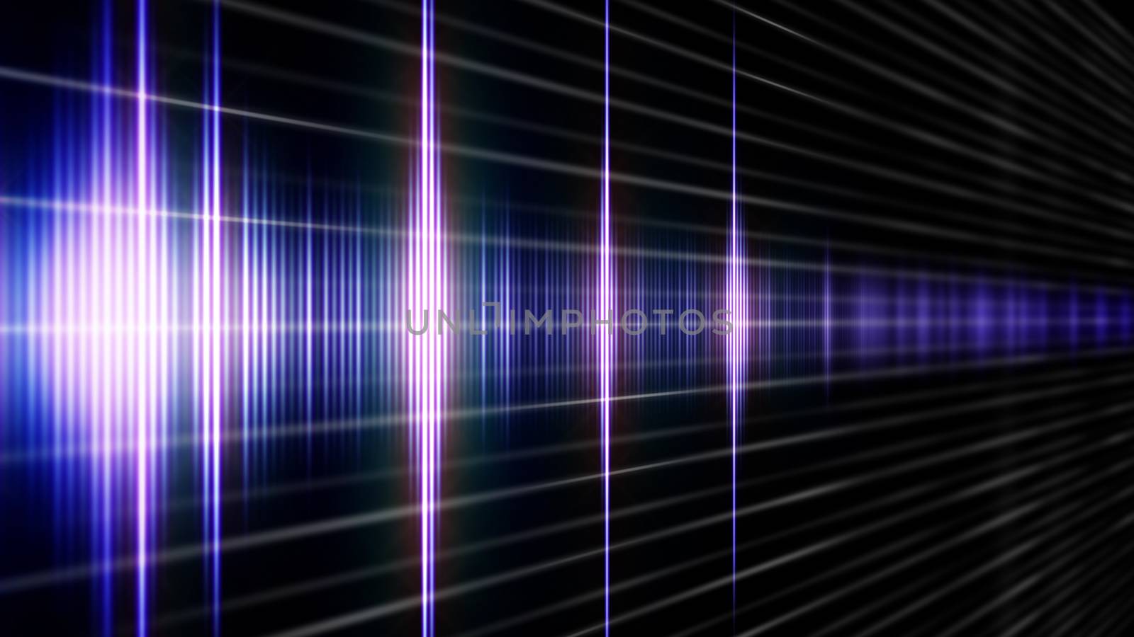 Blue Digital sound wave in perspective view on a black background. Abstract  background related with music or voice concept. 3d illustration.