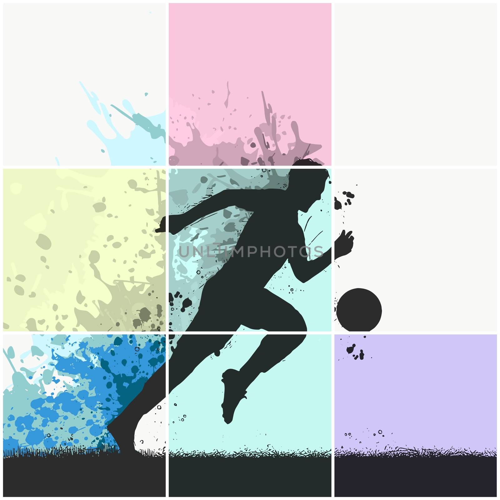 pop art Soccer player kicking ball. illustration of sport by dean