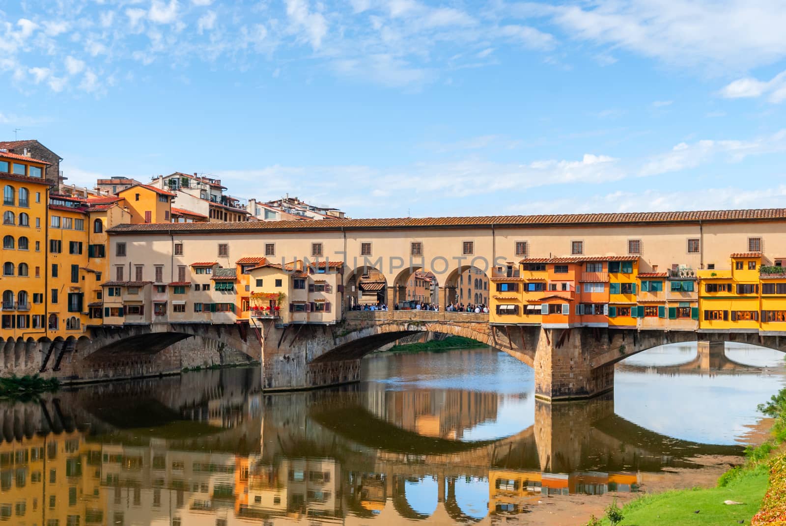 View of the Ponte Vecchio bridge in Florence. Italy