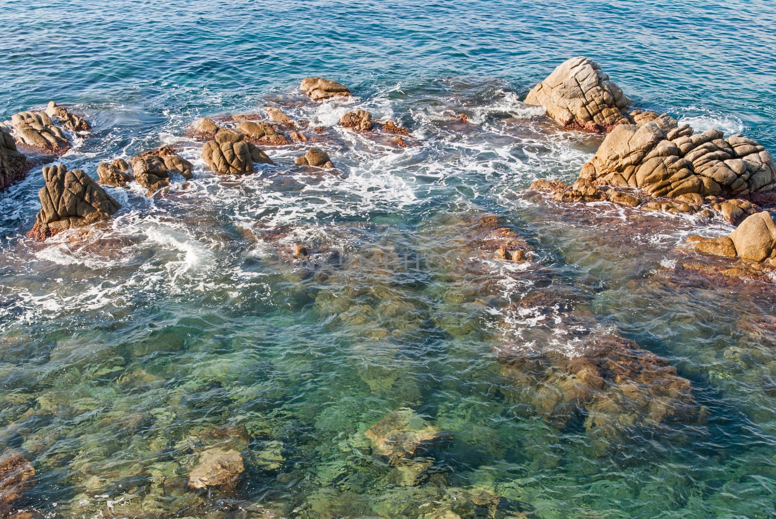Rocks on the coast of Lloret de Mar by Zhukow