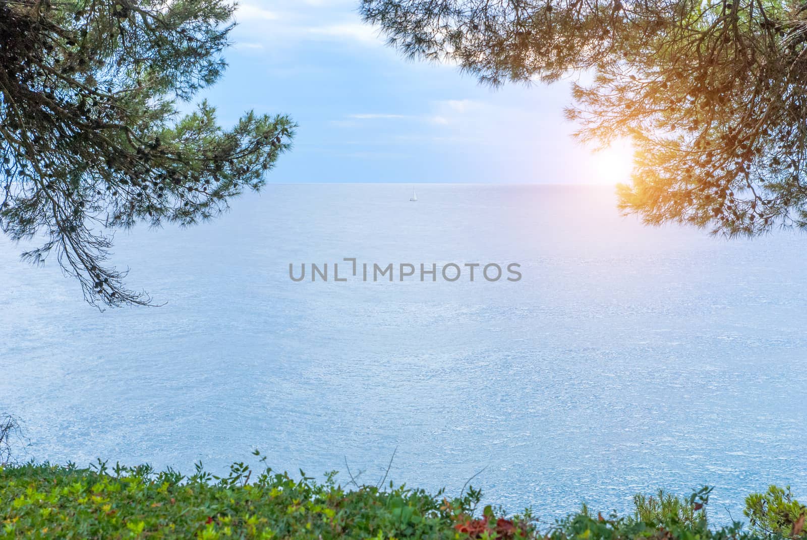 Sea view from Costa Brava, Catalonia, Spain by Zhukow