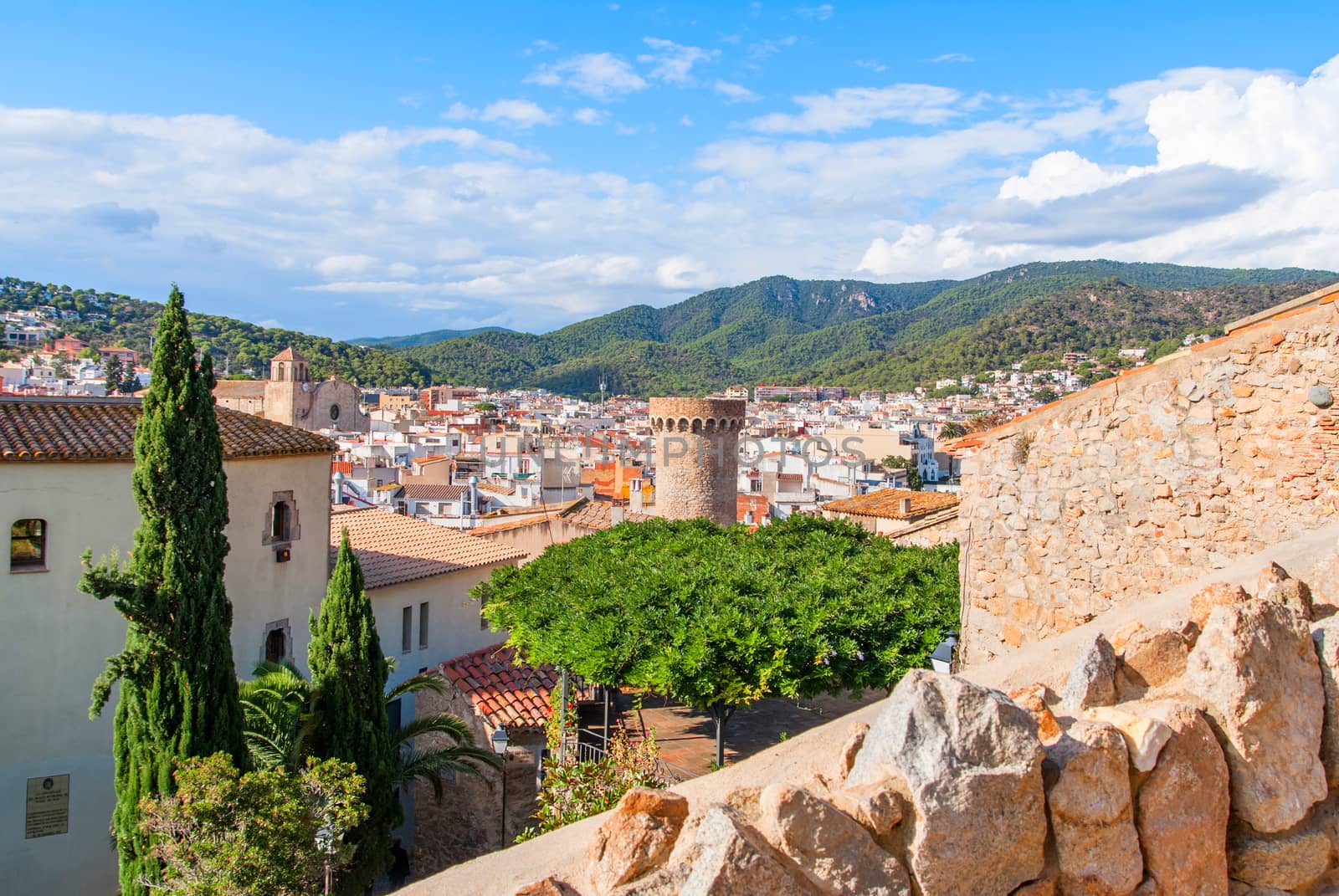 Tossa de mar, Spain: Old Town with blue sky. by Zhukow