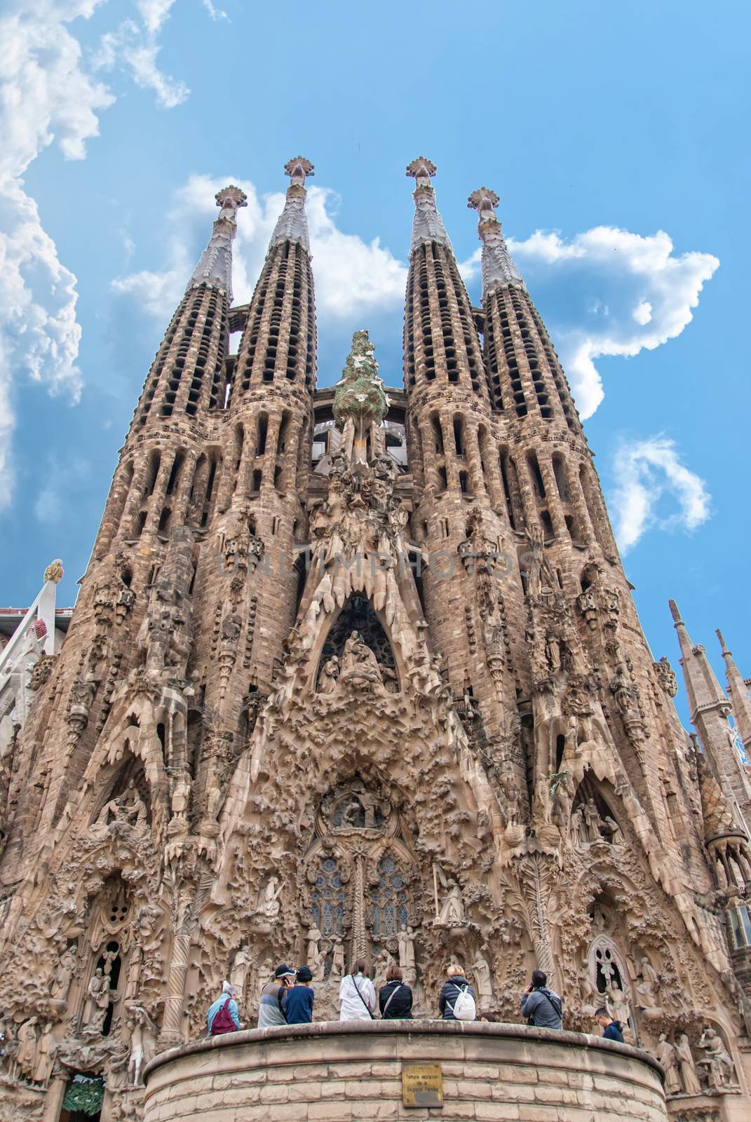 BARCELONA, SPAIN - OCTOBER 08, 2018: Sagrada Familia, detail of  by Zhukow