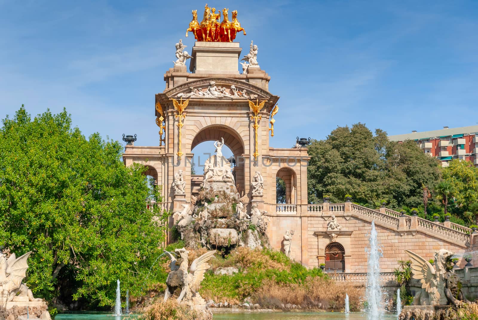 View of Cascada at Parc de la Ciutadella. Barcelona. Spain. by Zhukow