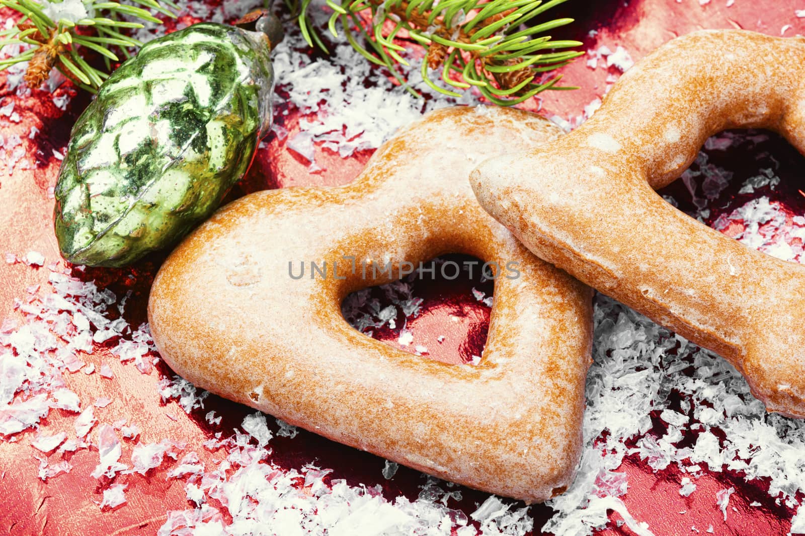 Christmas tasty homemade gingerbread or new year cookies