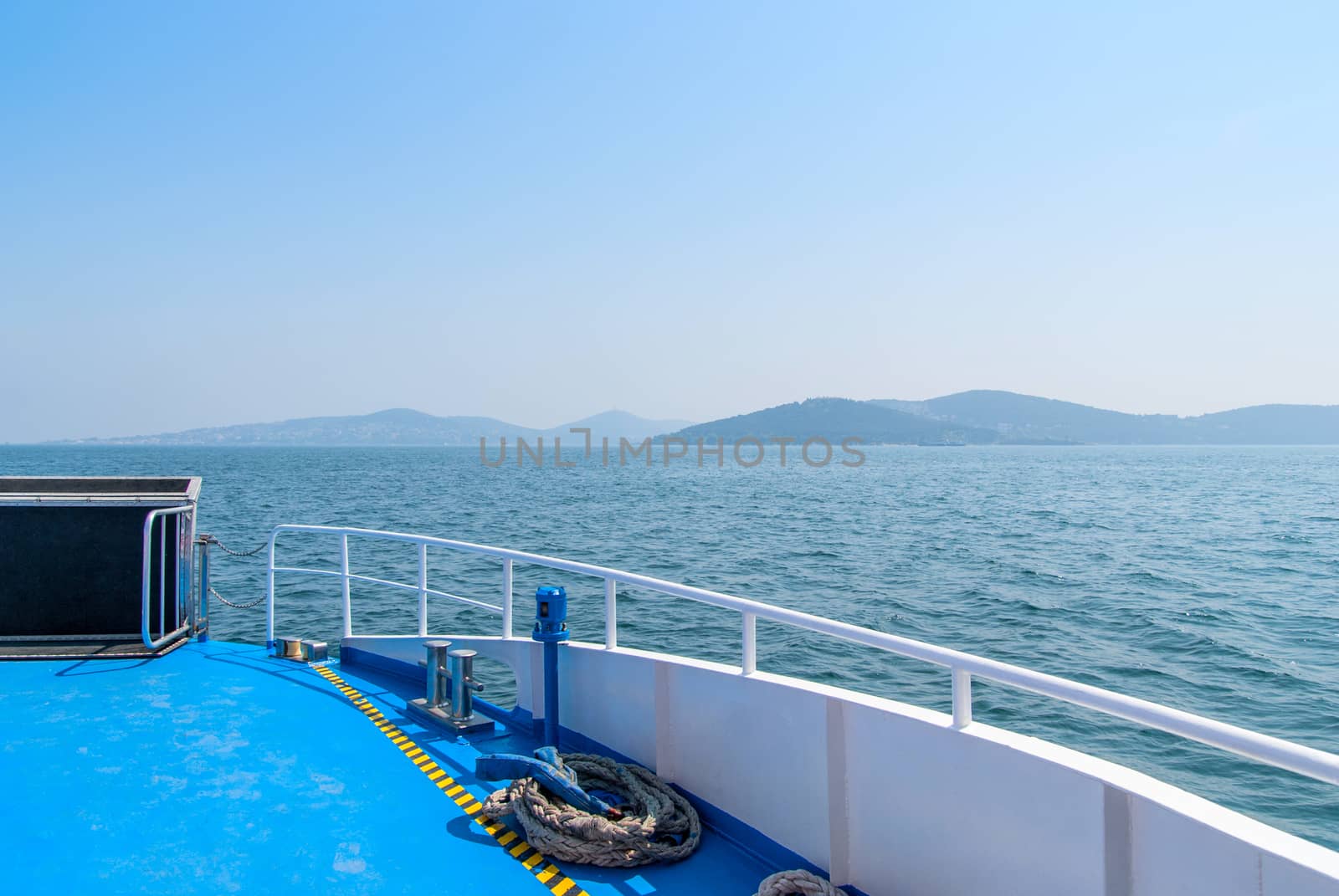 View of the Princes Islands from the deck of a passenger ship