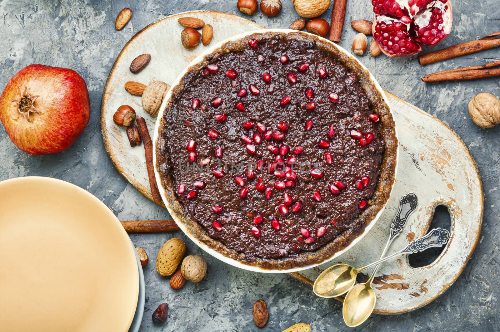 Chocolate cake with pomegranate by LMykola