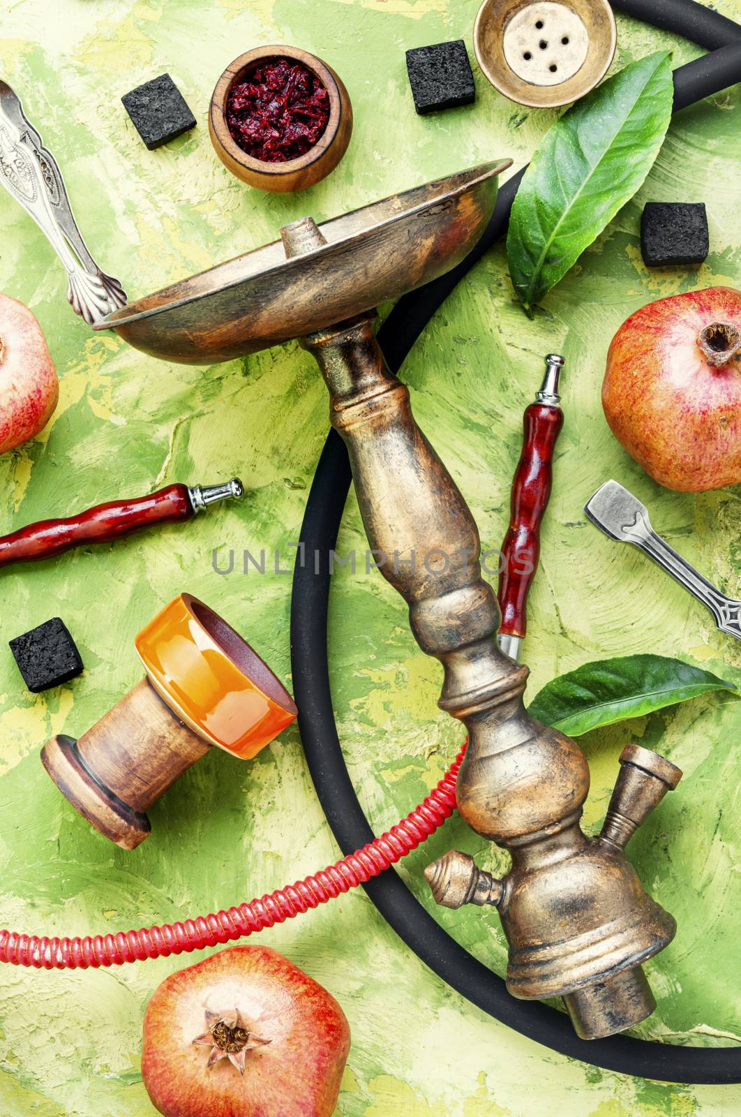 Modern hookah with fruit by LMykola