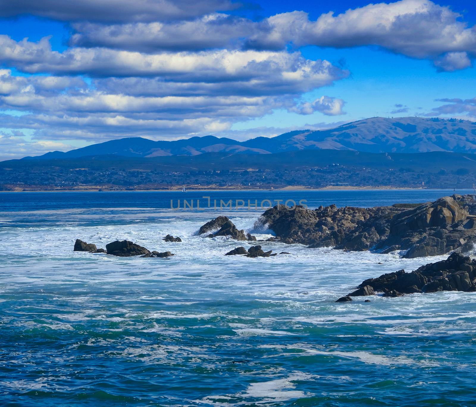 Blue Surf in Pacific Grove Near Monterey