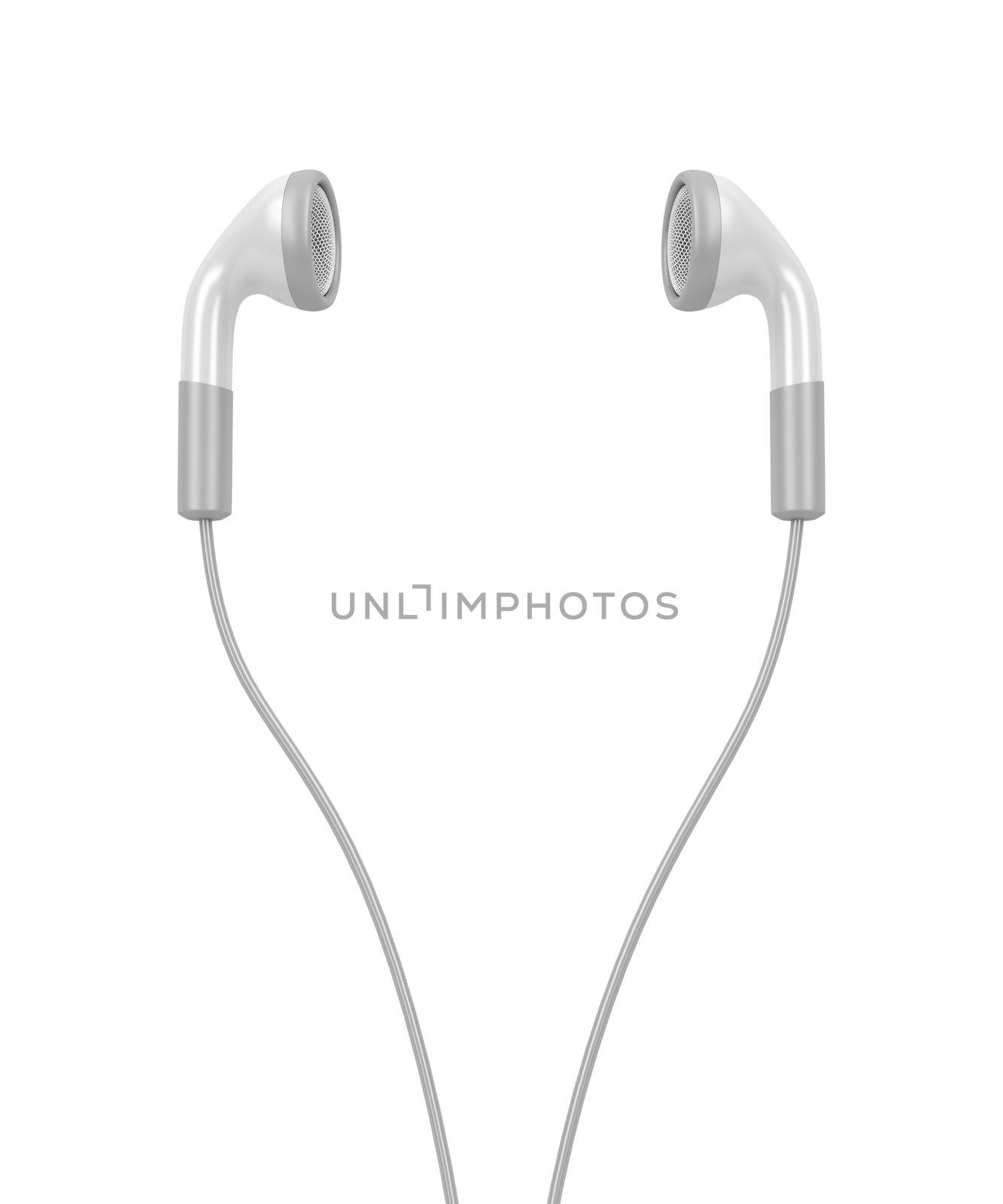 White modern earphones by magraphics