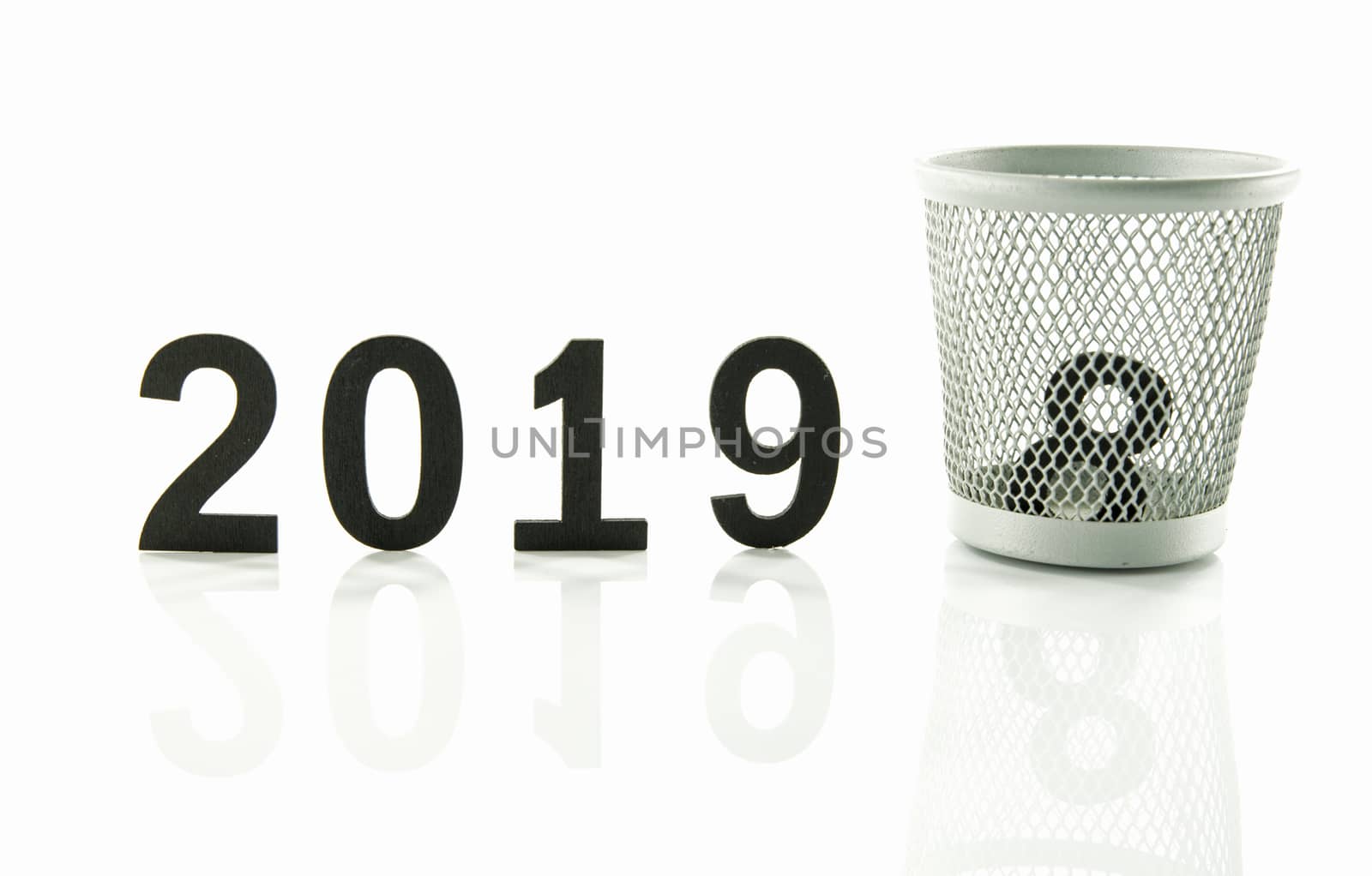 text 2018 changing in 2019 isolated on white