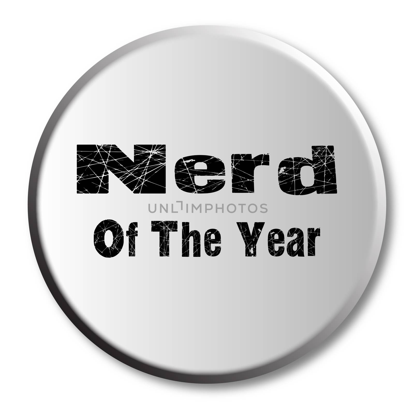 Nerd of the Year button over a white background