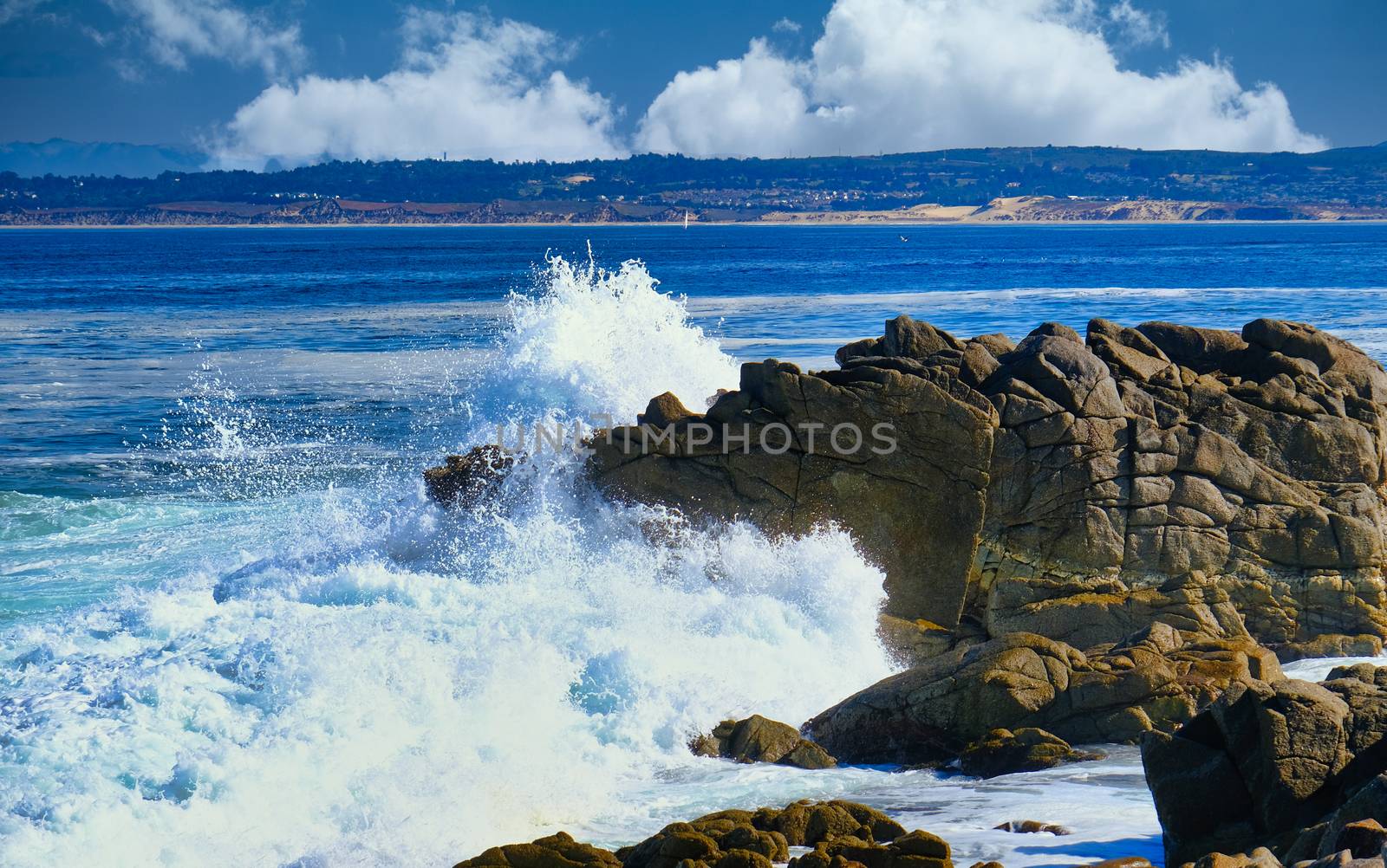 Monterey Surf on Rocks near Pacific Grove