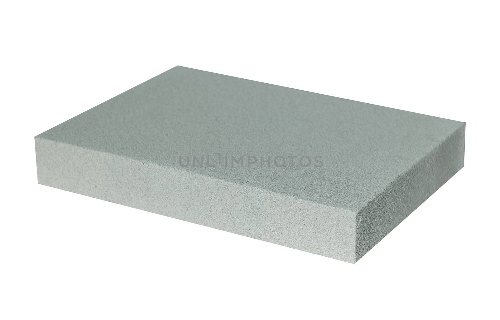 Lightweight construction brick isolated on white. Lightweight foamed gypsum block isolated on white. by Denys_N