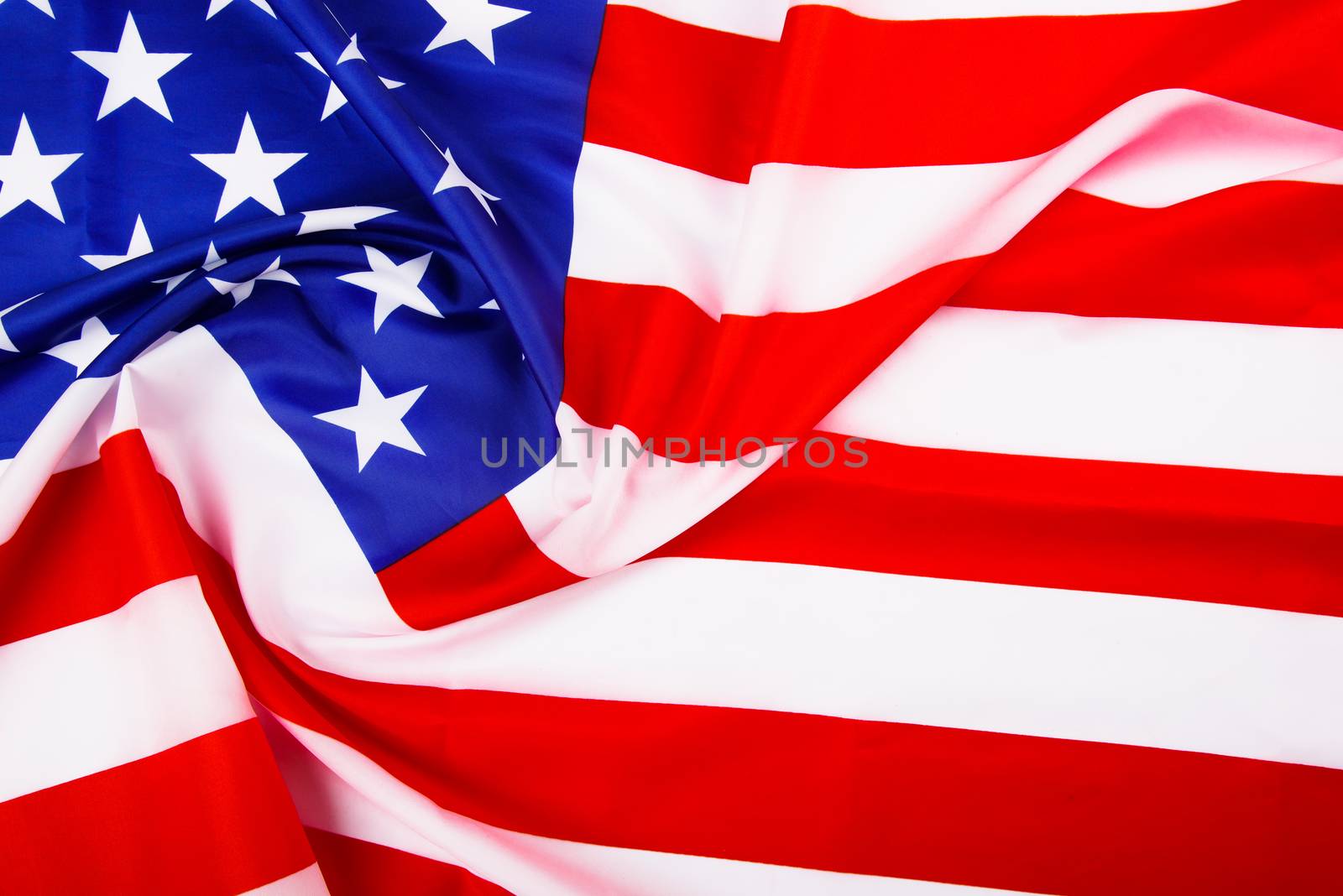 President's Day Concept, flat lay top view, America Flag background with copy space for your text