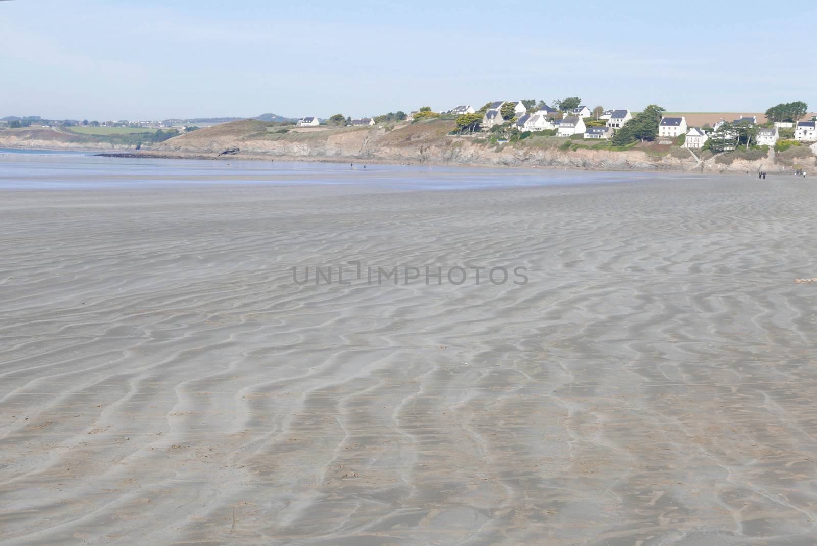 sand yachting on the beach of Pentrez in finistere. sandy beach in Brittany