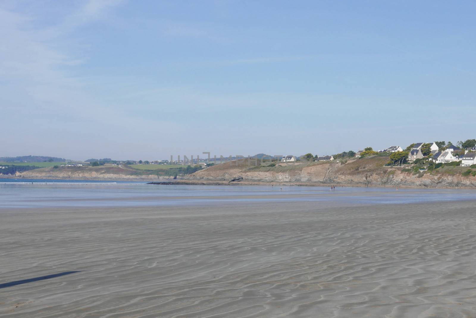 sand yachting on the beach of Pentrez in finistere. sandy beach in Brittany