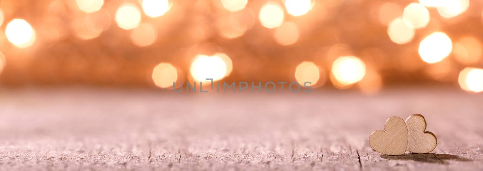 Two hearts on bokeh background by Yellowj