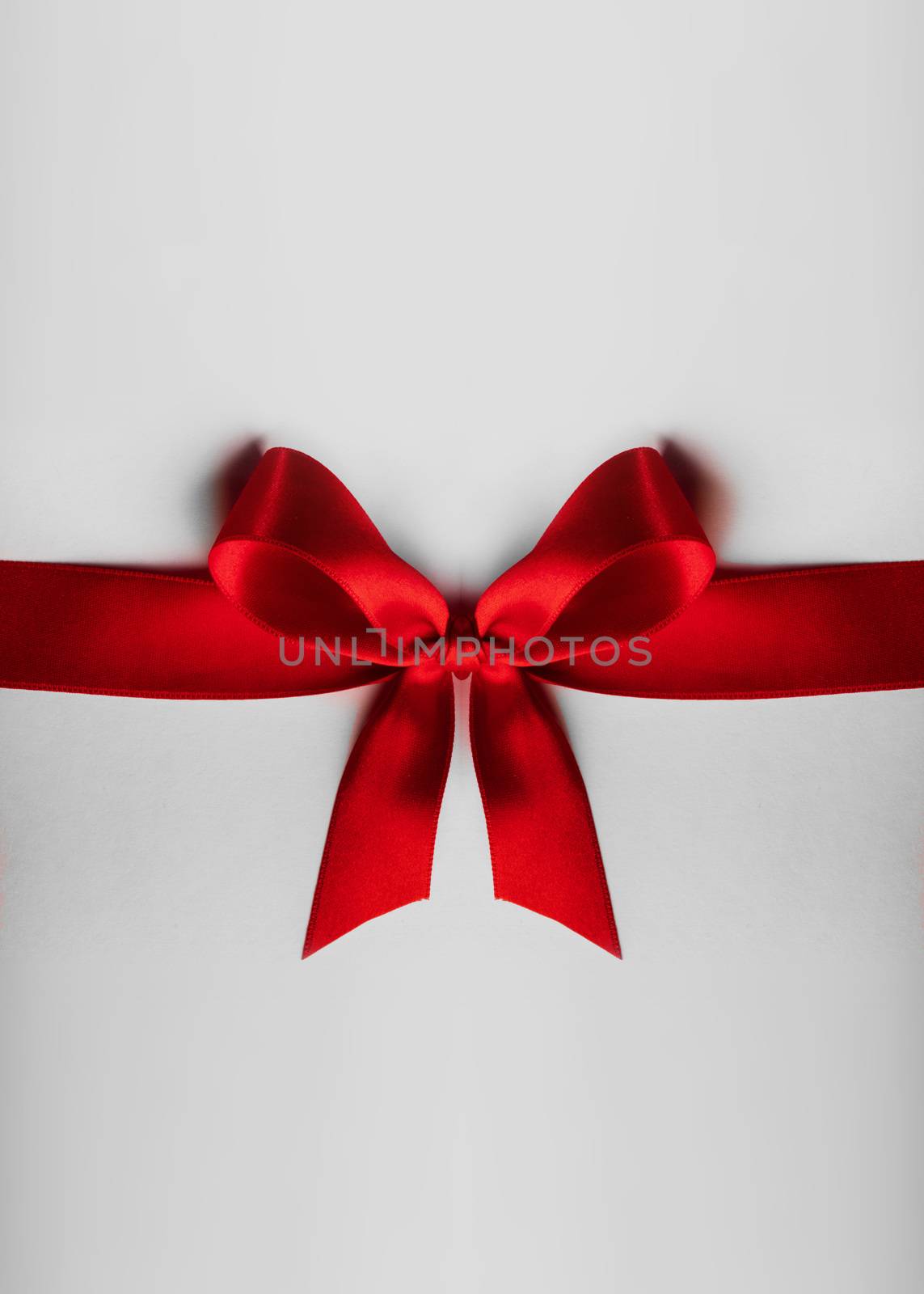 Red bow on white by Yellowj