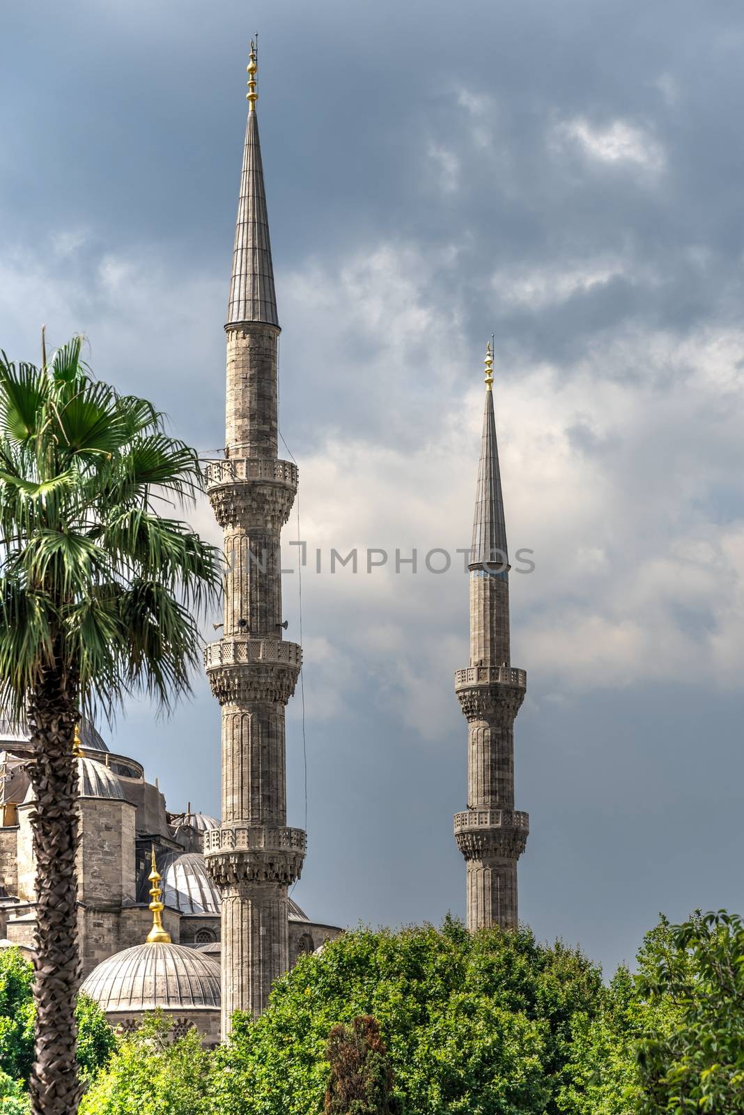 Minarets of the mosque of Hagia Sophia in Istanbul, Turkey by Multipedia