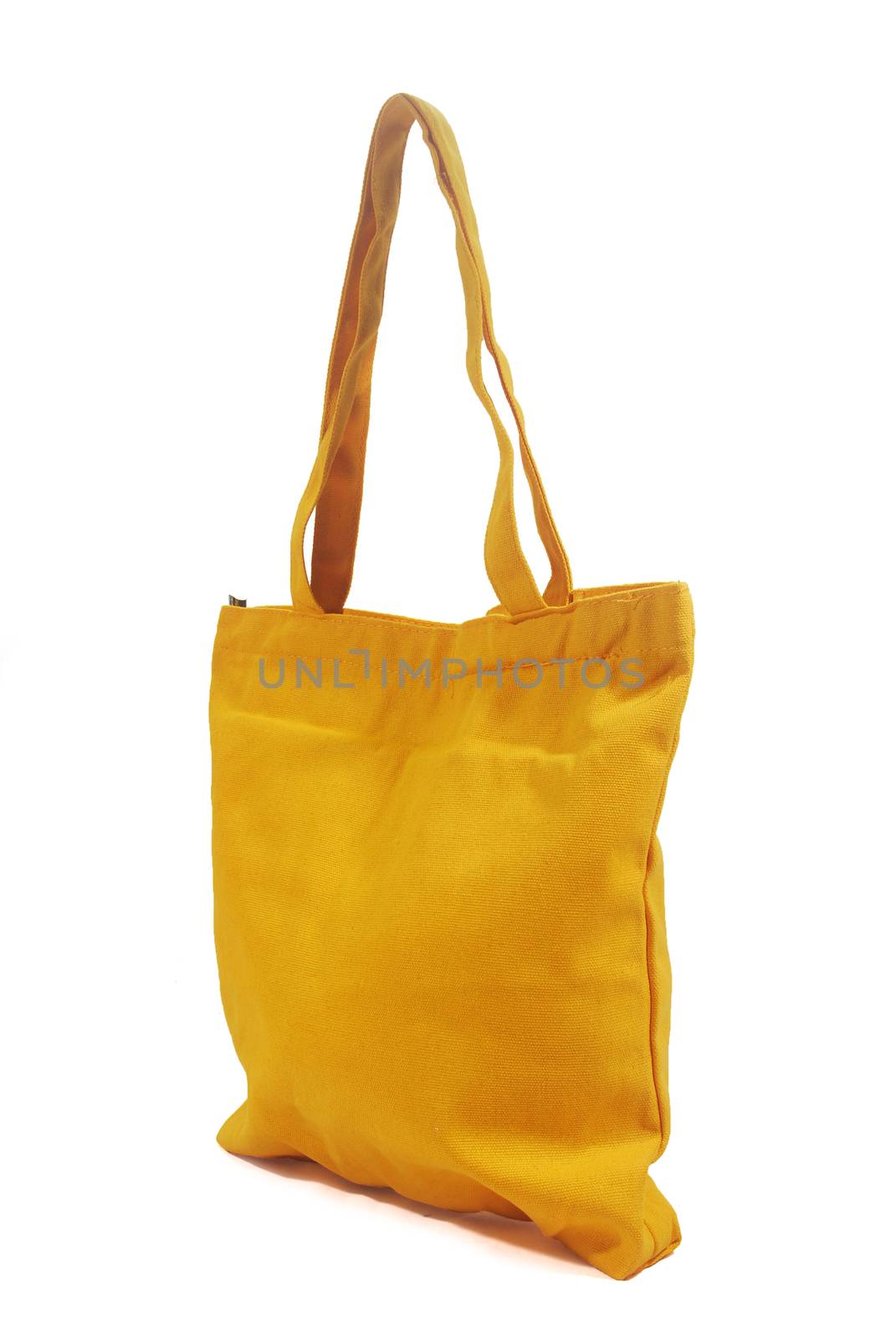 The yellow cloth bag is used for recycling.