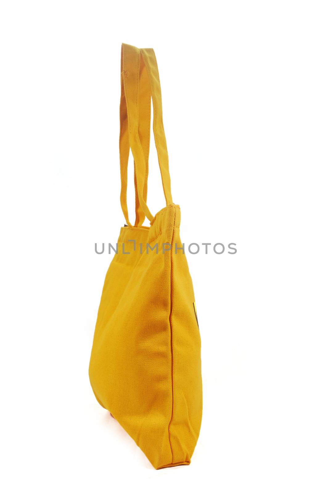 The yellow cloth bag is used for recycling.